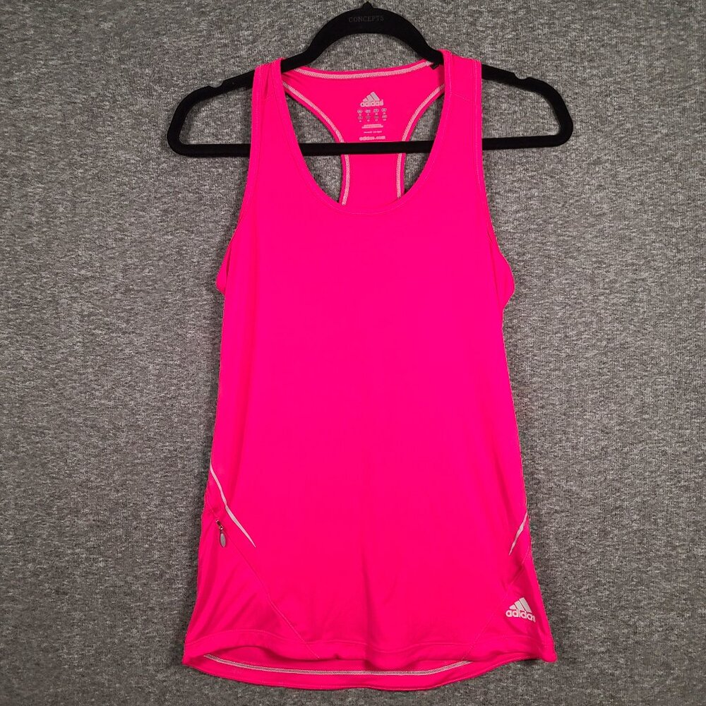 Adidas Women's Pink Workout Tank Top with Pocket Size Small